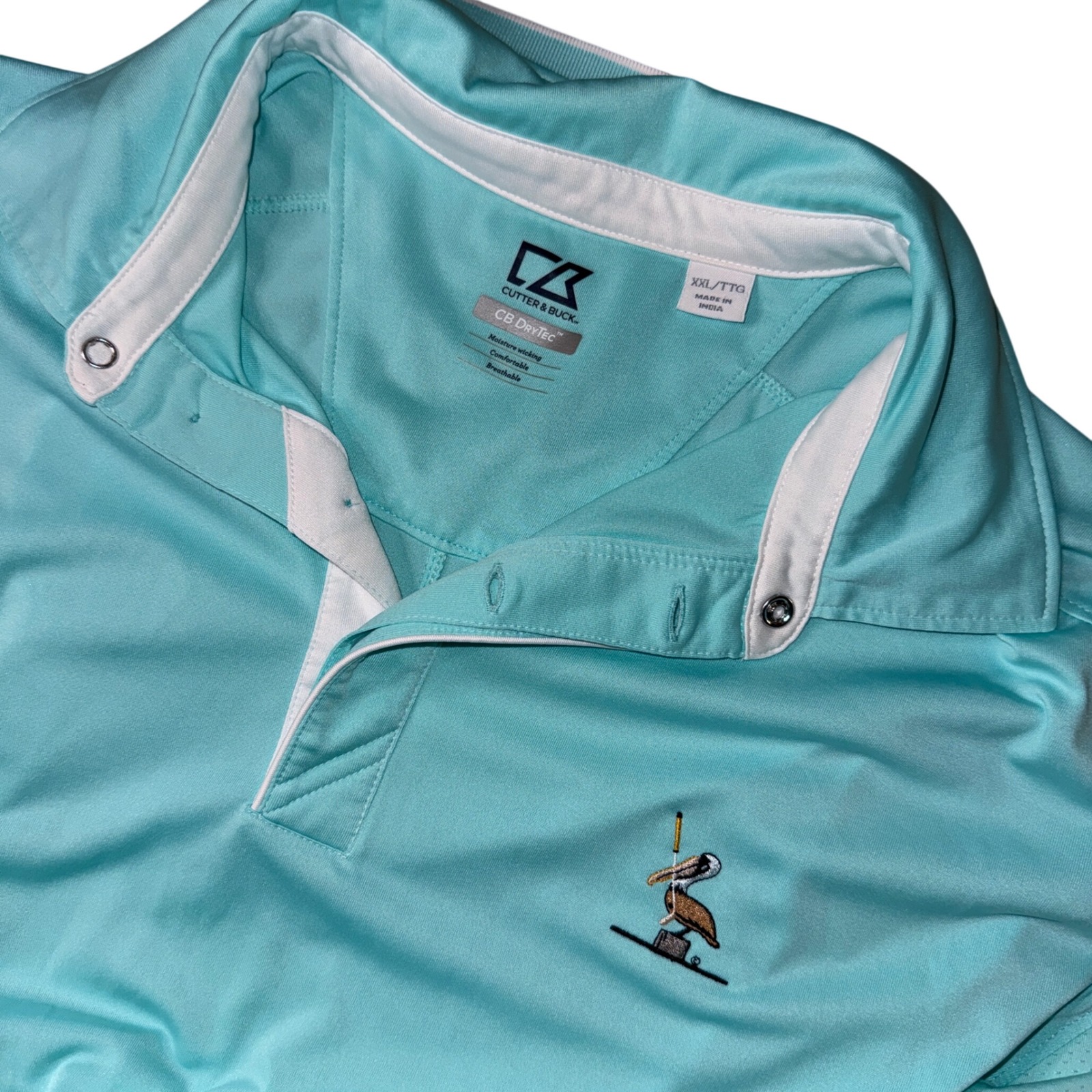 Cutter & Buck Polo Xxl Turquoise Cb Drytec Pelicans Nest Golf Shirt Mens